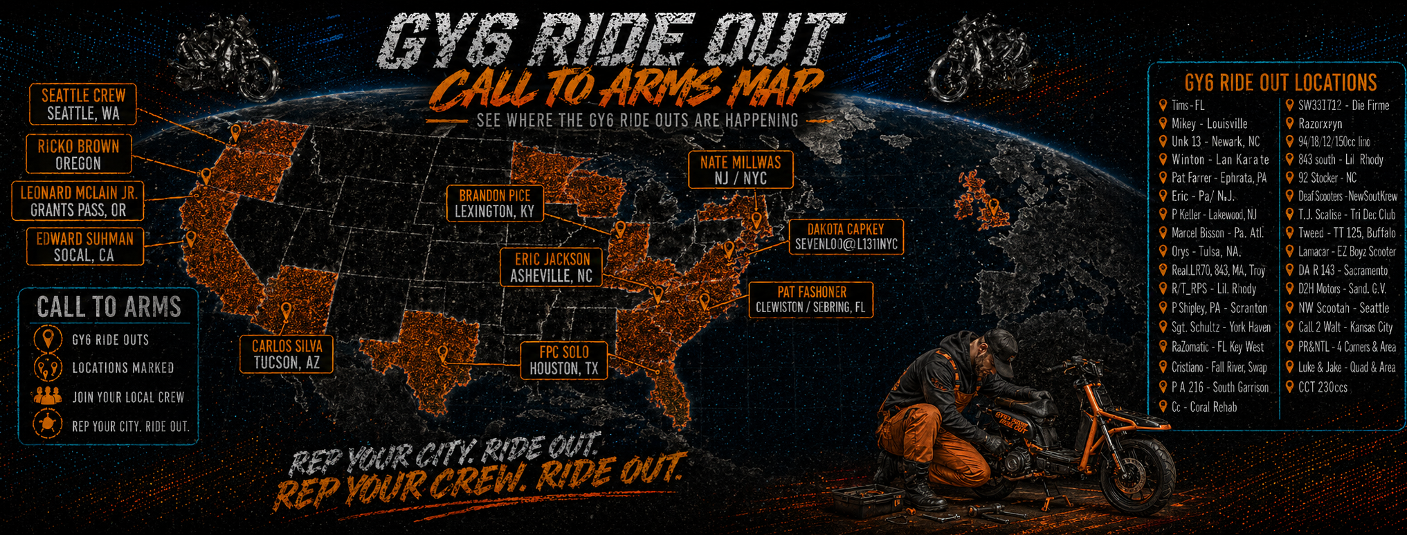 GY6 Ride Out Call To Arms Map